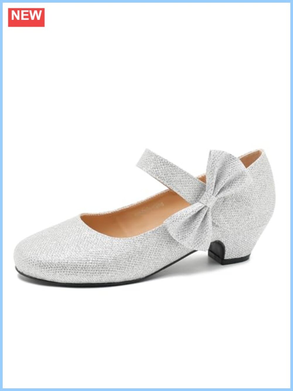 Women's Bow Mary Jane Dress Pumps Low Block Heel Round Toe Wedding